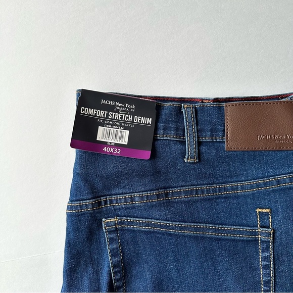 Jachs New York Jeans Men W40 L32 Comfort Stretch Denim Straight Leg 5-Pocket NWT - Picture 4 of 13